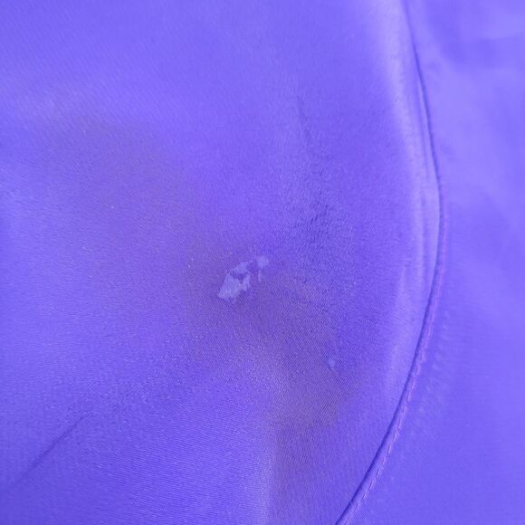 VINTAGE 90s blouse bright purple pleated button up secretary top XL - Picture 7 of 12